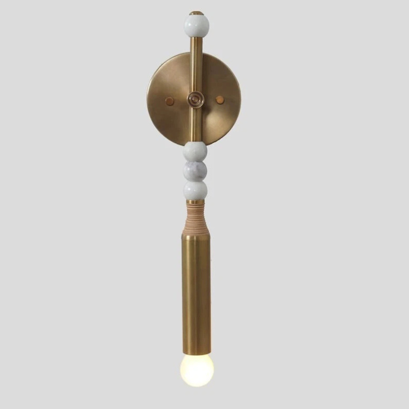 Totam Messing Wandlamp met Open Gloeilamp