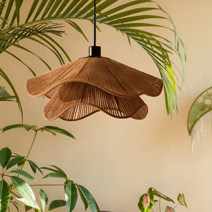 Elegant Jute Boho Blauweregen Hanglamp