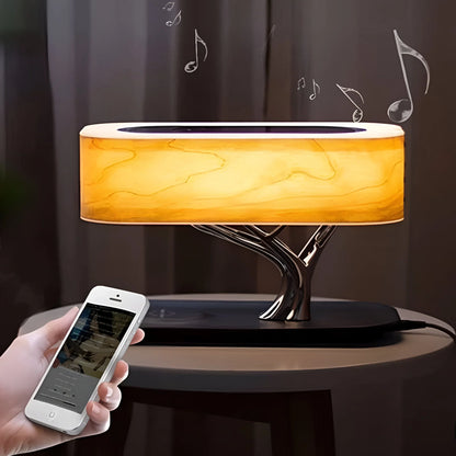 GlowSync Licht & Sound Tafel Lamp met Draadloze Oplader