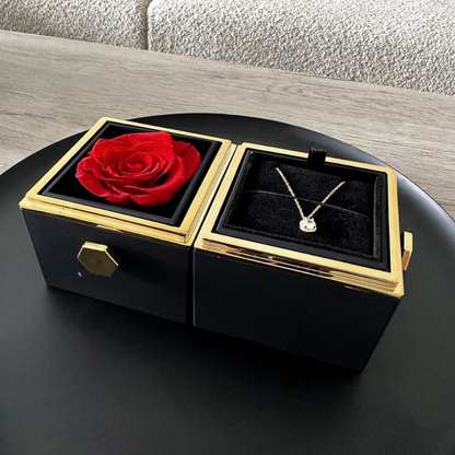 Sieradendoos Valentijnsdag Geschenkdoos Eeuwige Roos Ketting
