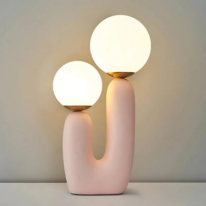 Minimalistisch Zachte Kleuren Dubbel Glas Tafellamp