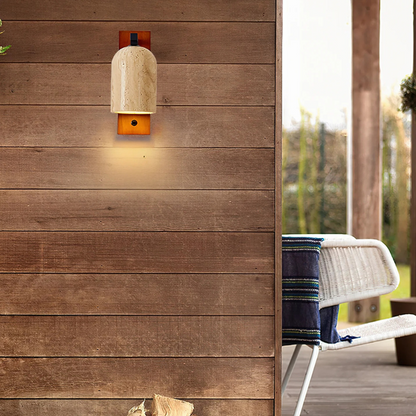 Moderne Travertin Hout Luxe Wandlamp