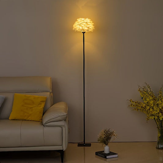 Elegante Vloerlamp met Verenlook en USB LED Licht