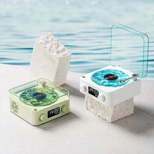 Retro Witte Ruis Bluetooth Speaker met Omgevingslicht