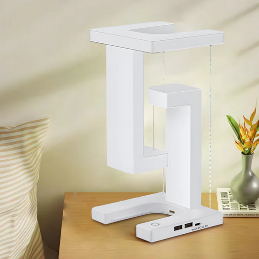 Zwevende Tafellamp met USB & Draadloos Opladen