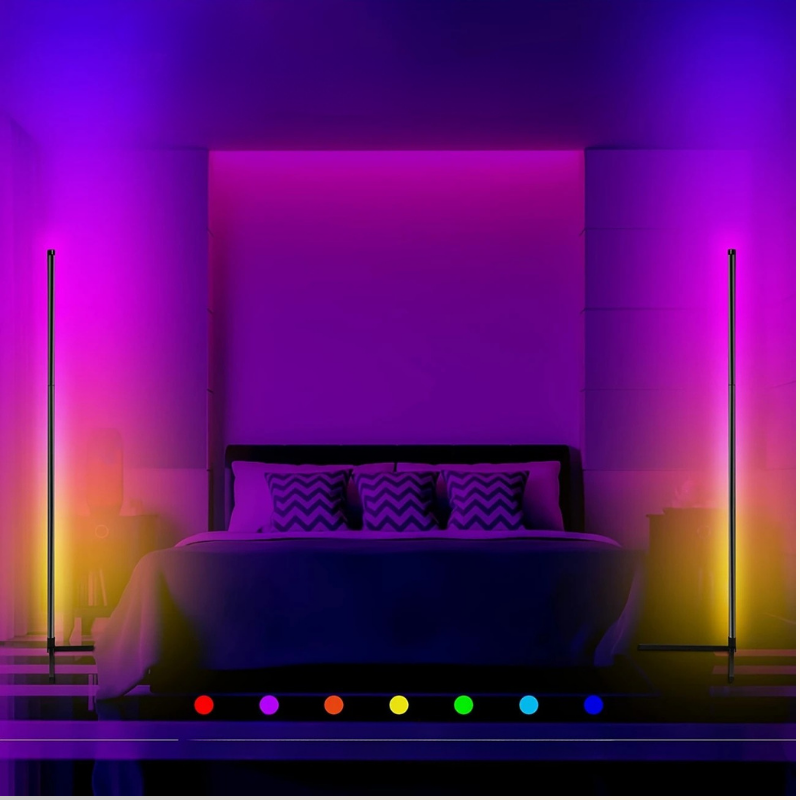 Aurora LED Vloerlamp | Slimme Sfeerverlichting met Muziek- & App-bediening