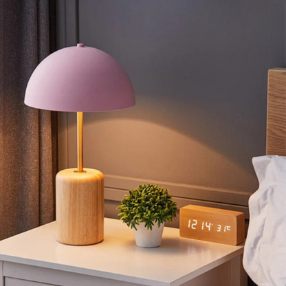 Minimalistisch Design Tafellamp in Hout en Metaal