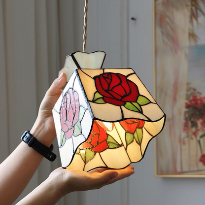 Moderne Rose Glas Tiffany Hanglamp