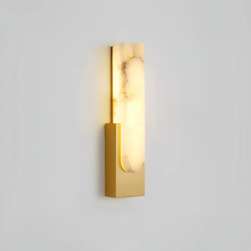 Luxe Alabaster Wandlamp met Natuurlijk Marmerpatroon