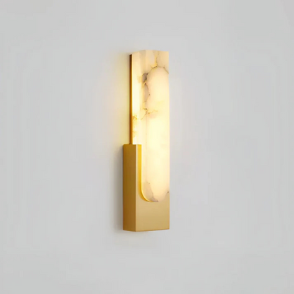 Luxe Alabaster Wandlamp met Natuurlijk Marmerpatroon