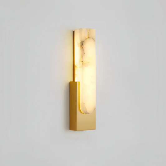 Luxe Alabaster Wandlamp met Natuurlijk Marmerpatroon