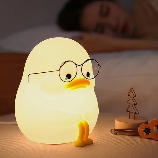 Zacht Silicone Warm Licht Huilende Eend Nachtlamp