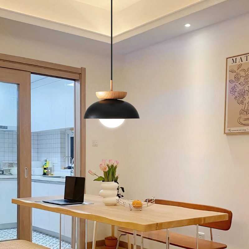 Nordic Japanse Glazen bol Halfhout Hanglamp