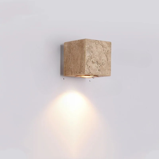 LED Scandinavisch Geel Travertin Steen Wandlamp