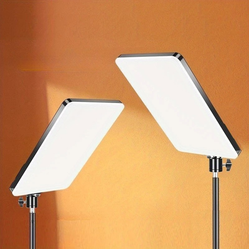 LumaGlow | Live Streaming Plat paneel Ringlamp met Statief en USB-Aansluiting