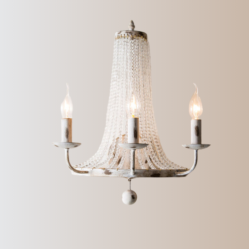 Vintage Landelijke Kaarsen Kristallen Wandlamp