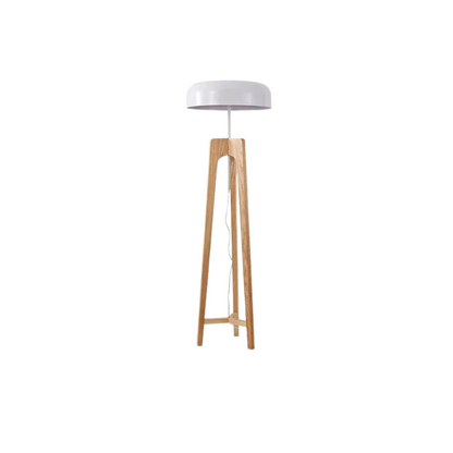 Luxe Houten en Chroom Vloerlamp