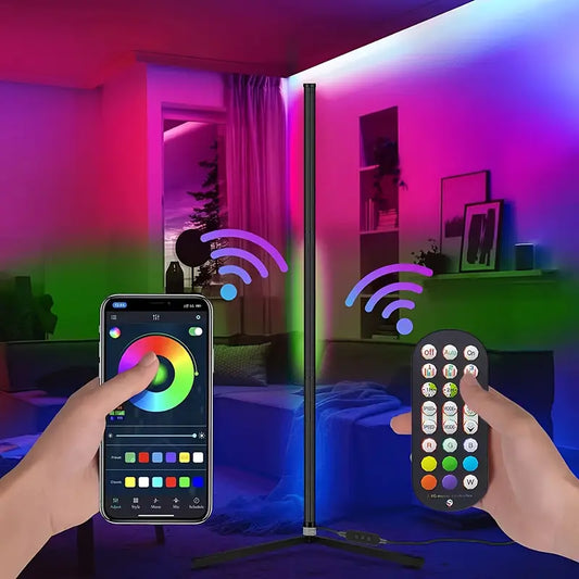 Aurora LED Vloerlamp | Slimme Sfeerverlichting met Muziek- & App-bediening