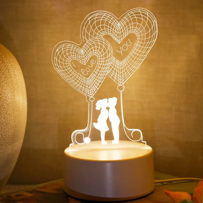 3D Nachtlamp voor Stellen – Romantische Sfeerverlichting voor Slaapkamer & Feestdagen