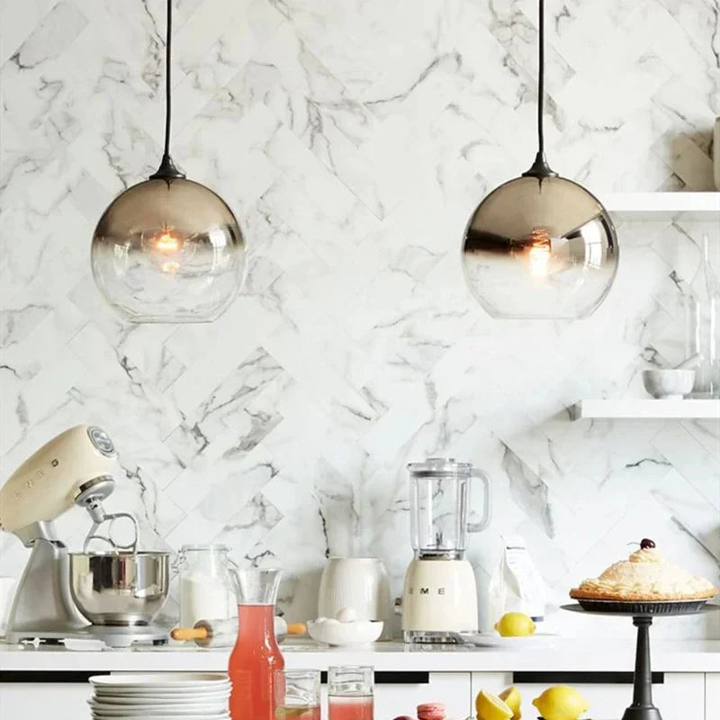 Glazen Hanglamp met Metallic Ombre Afwerking