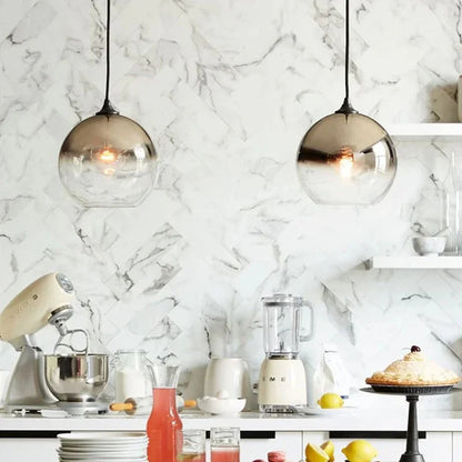 Glazen Hanglamp met Metallic Ombre Afwerking