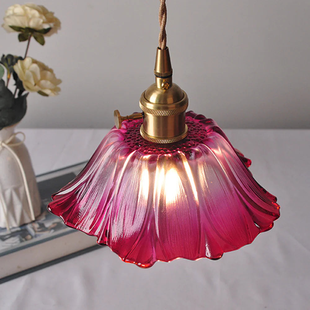 Retro Bloemvorm Glazen Hanglamp