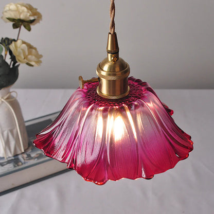 Retro Bloemvorm Glazen Hanglamp
