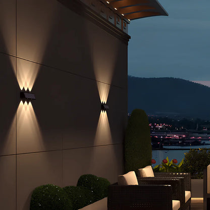 LED Solar Buiten Wandlamp met Dubbelzijdige Gloed