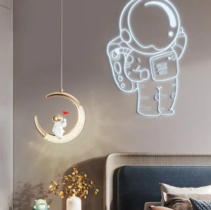 Modern Astronaut Maan LED Kinder Hanglamp