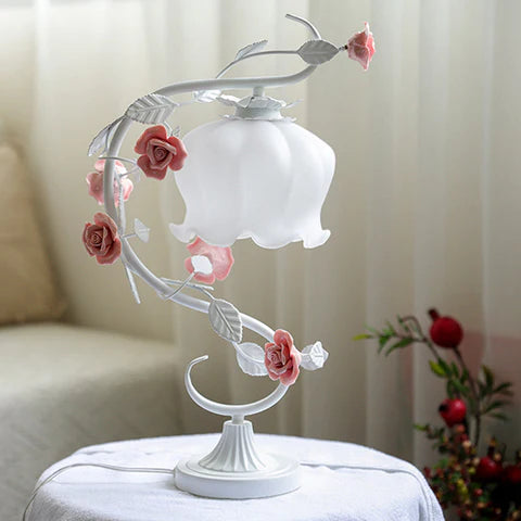 Rosella Bloom Romantisch Glasbloemdesign Tafellamp