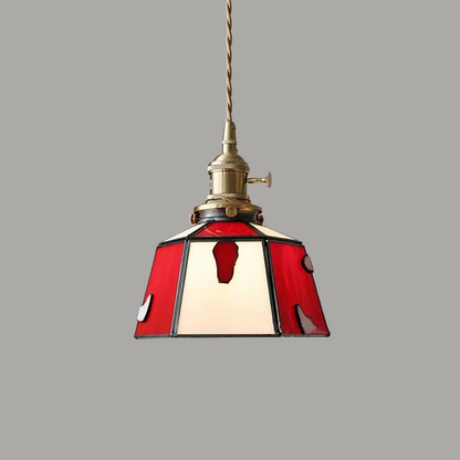 Luxe Walnoothouten Glazen Hanglamp