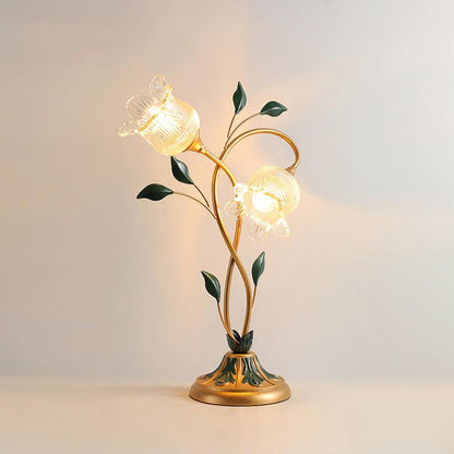 Luxe Ambacht  Pastorale Bloemen Tafellamp