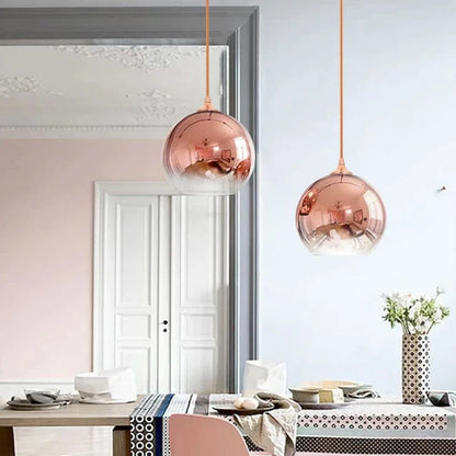 Glazen Hanglamp met Metallic Ombre Afwerking