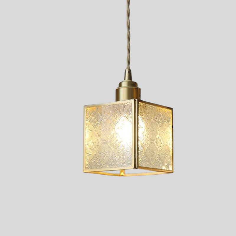 Verfijnde Loft Hanglamp van Koper en Glas