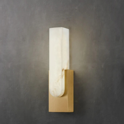 Luxe Alabaster Wandlamp met Natuurlijk Marmerpatroon