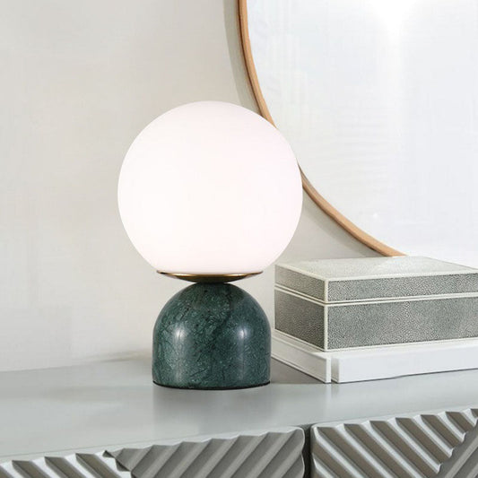 Moderne Glazen Nachtkastlamp met Marmeren Voet
