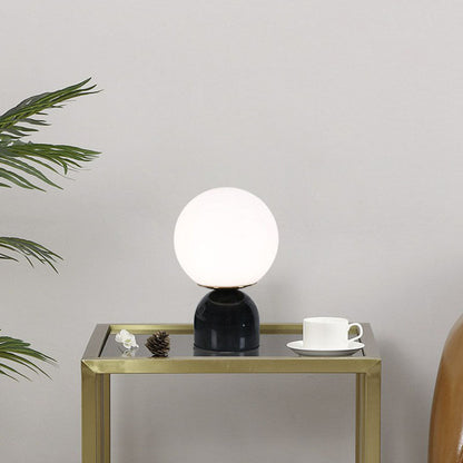 Moderne Glazen Nachtkastlamp met Marmeren Voet