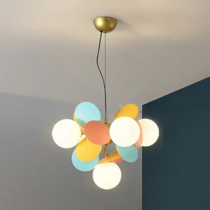 Kleurrijke LED Hanglamp met Glazen Bloemdesign