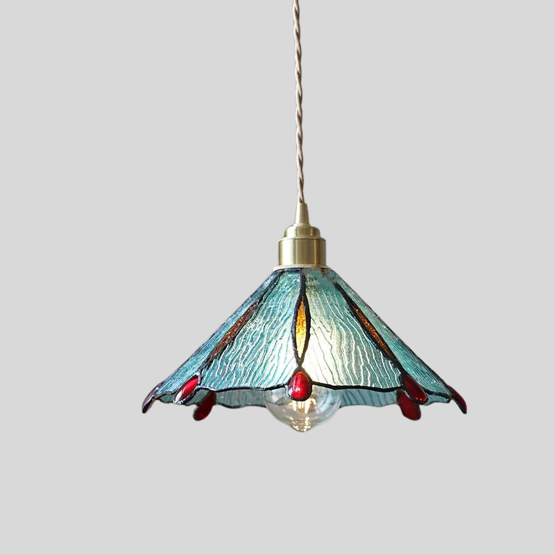 Verfijnde Loft Hanglamp van Koper en Glas