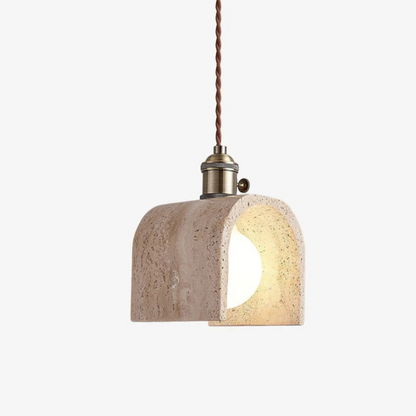 Hanglamp van Geel Travertijn en Goud