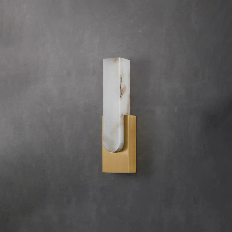 Luxe Alabaster Wandlamp met Natuurlijk Marmerpatroon