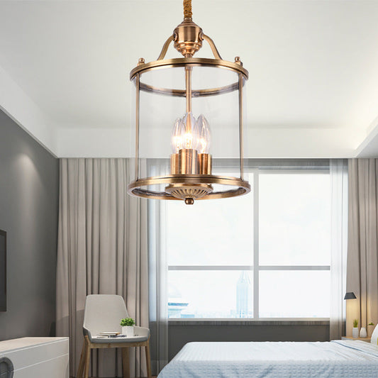 Celesta Glas Cilindervormige hanglamp met Messing Afwerking
