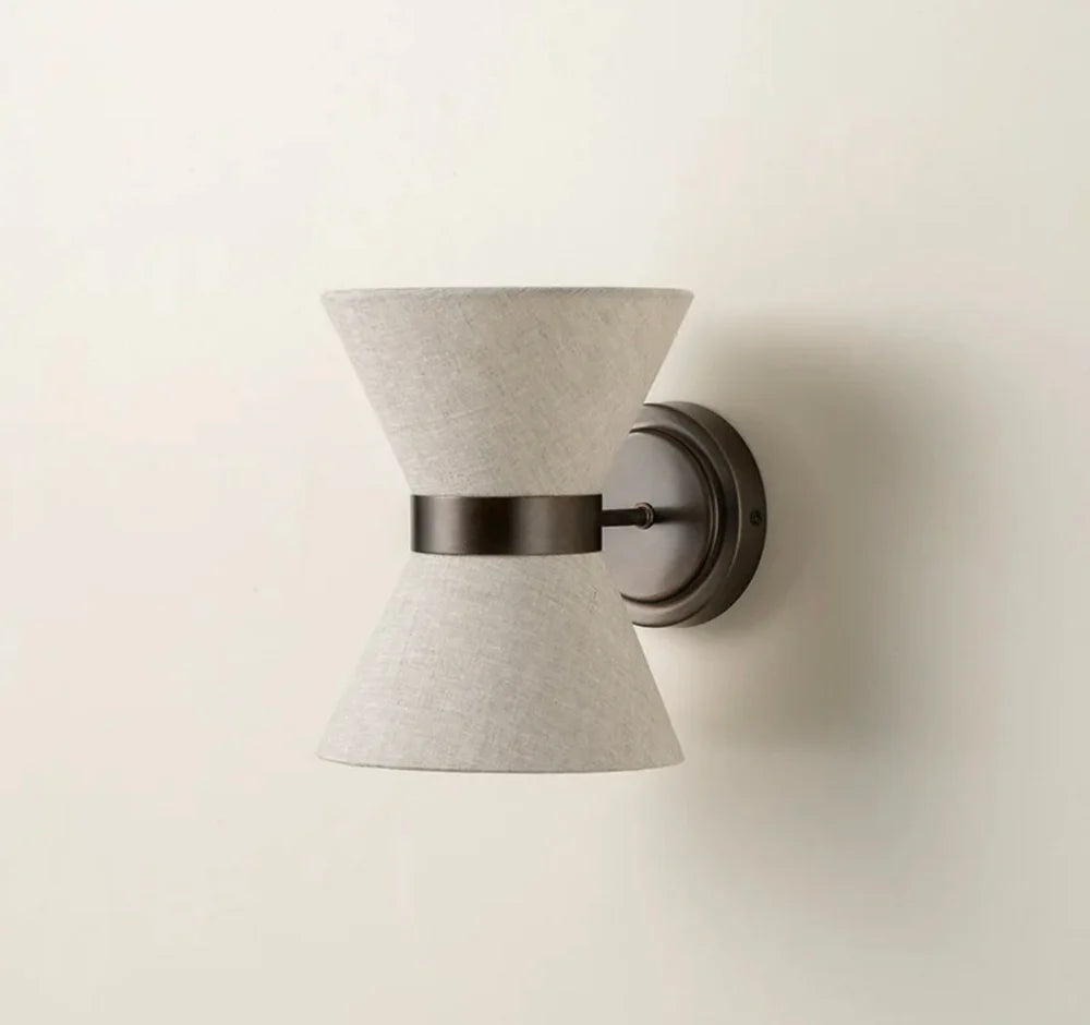 Wabi Sabi Wandlamp met Stoffen Kap