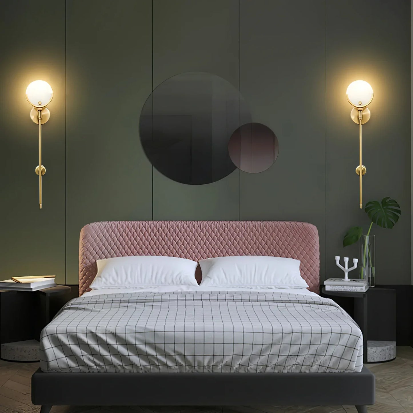 Tijdloze Messing en Albast Wandlamp