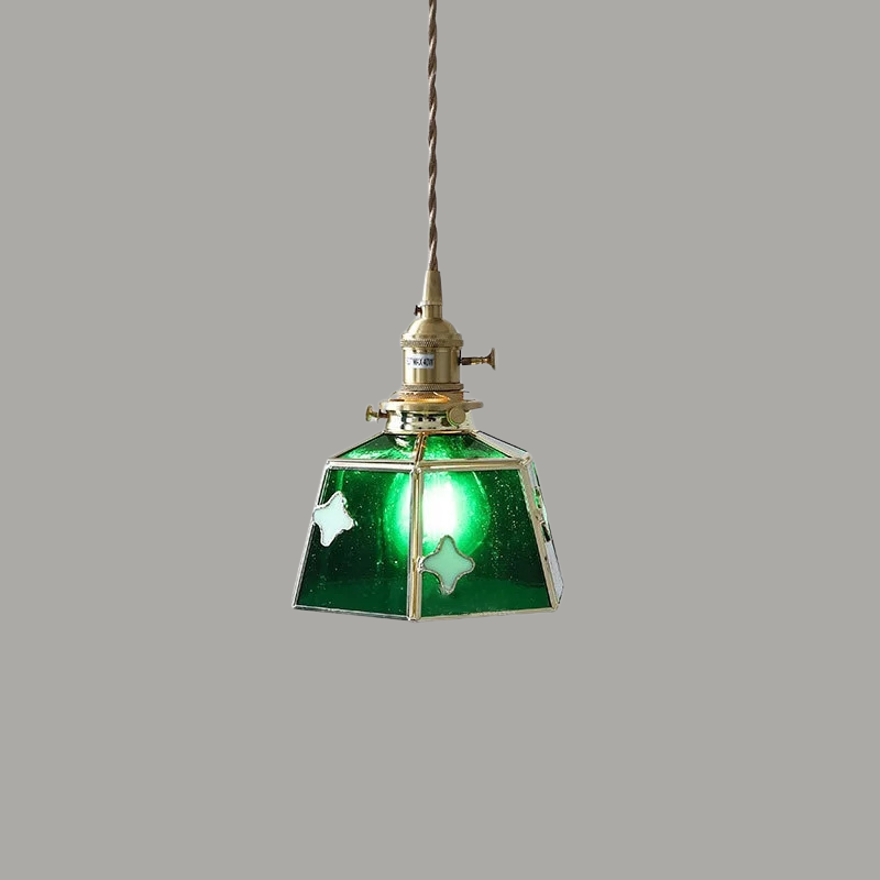 Luxe Walnoothouten Glazen Hanglamp
