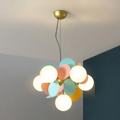 Kleurrijke LED Hanglamp met Glazen Bloemdesign