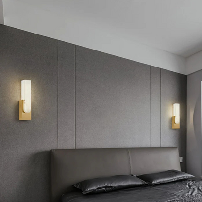 Luxe Alabaster Wandlamp met Natuurlijk Marmerpatroon
