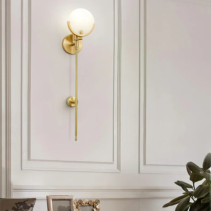 Tijdloze Messing en Albast Wandlamp