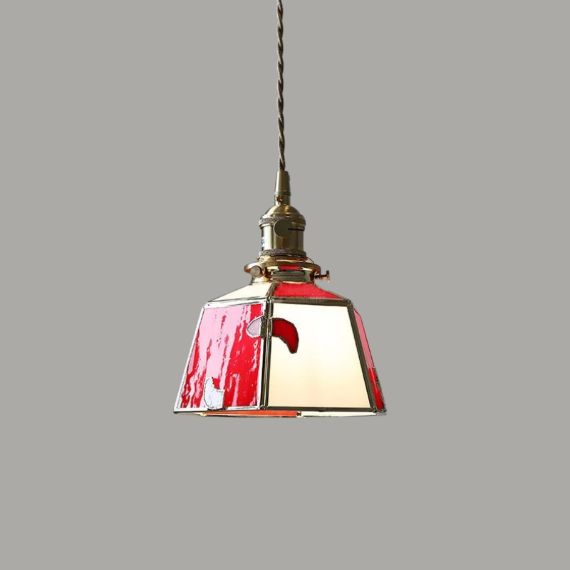 Luxe Walnoothouten Glazen Hanglamp