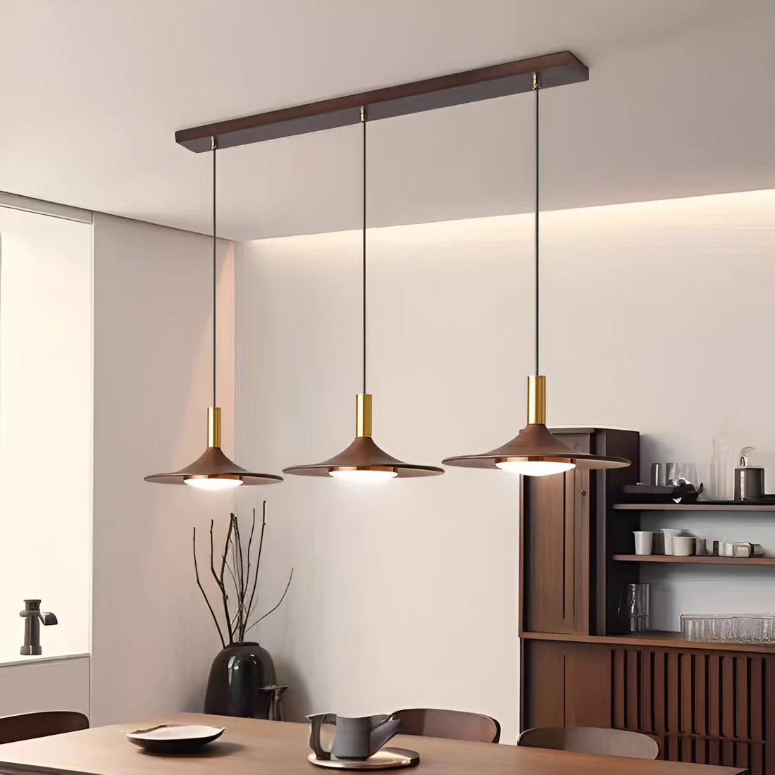 Scandinavische Stijl Walnoot Houten Hanglamp